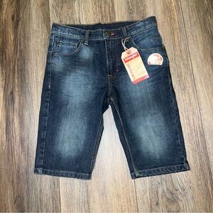 Wrangler Boys Sz 14R Slim Straight Maximum Flex Denim Shorts Adjustable Waist